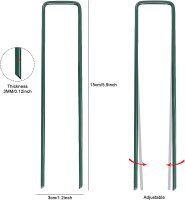AGAKY Picchetti Telo Pacciamatura,Picchetti Giardino Verde Zincato Anti Ruggine a Forma di U Picchetti Pacciamatura,Picchetti Rete Giardino per Rec...