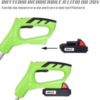 Bakaji 2832158 Elektrische Heckenschere, wiederaufladbar, 20 V, 2 Ah