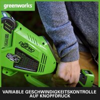 Greenworks 40V Akku Freischneider mit bürstenlosem Motor, Geschirr, verstellbarer Höhe, 40 cm Schnittbreite, 2 mm Nylonfäden oder 25 cm Klinge, 2 x...