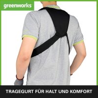 Greenworks 40V Akku Freischneider mit bürstenlosem Motor, Geschirr, verstellbarer Höhe, 40 cm Schnittbreite, 2 mm Nylonfäden oder 25 cm Klinge, 2 x...