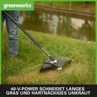 Greenworks 40V Akku Freischneider mit bürstenlosem Motor, Geschirr, verstellbarer Höhe, 40 cm Schnittbreite, 2 mm Nylonfäden oder 25 cm Klinge, 2 x...
