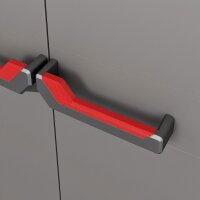 Keter Stilo Kunststoffschrank, hoch, BxTxH: 68x39x173cm, grau/schwarz/rot, inkl. 3 höhenverstellbaren Einlegeböden (max. Tragkraft je 15kg)