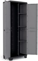 Keter Stilo Kunststoffschrank/Besenschrank, Utility, Dunkelgrau, Schwarz, Rot, 68 x 39 x 173 cm
