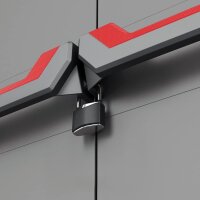 Keter Stilo Kunststoffschrank/Besenschrank, Utility, Dunkelgrau, Schwarz, Rot, 68 x 39 x 173 cm