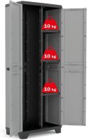 Keter Stilo Kunststoffschrank/Besenschrank, Utility, Dunkelgrau, Schwarz, Rot, 68 x 39 x 173 cm
