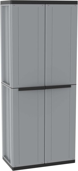 Terry, Jline 268, Schrank mit zwei Türen, 3 Einlegeböden, für den Innen- und Außenbereich - 68x37,5x163,5 cm