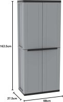 Terry, Jline 268, Schrank mit zwei Türen, 3 Einlegeböden, für den Innen- und Außenbereich - 68x37,5x163,5 cm