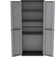 Terry, Jline 268, Schrank mit zwei Türen, 3 Einlegeböden, für den Innen- und Außenbereich - 68x37,5x163,5 cm