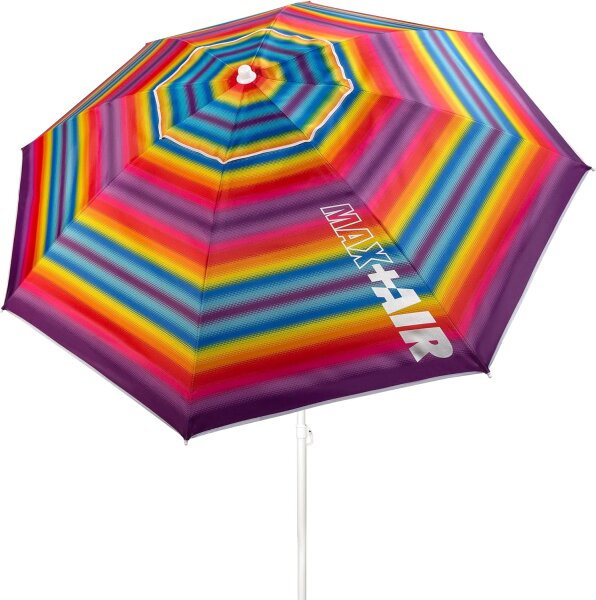 AKTIVE 62218 Sonnenschirm Durchmesser 200 cm, weißes Rohr 28/32 mm, Polyester UV50 Fiberglas
