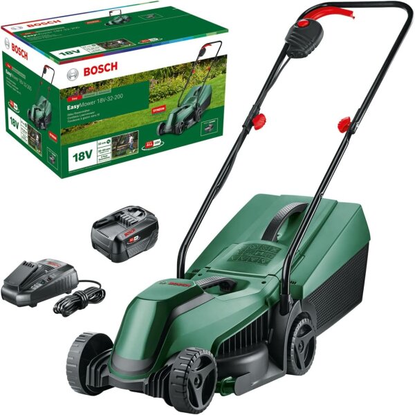 Bosch Akku-Rasenmäher EasyMower 18V-32-200 (1x 4,0 Ah Akku, 18-Volt-System, Schnittkreisdurchmesser: 32 cm, im Karton)
