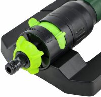 Amazon Basics Oszillierender Wassersprinkler mit 2-Wege-Einstellung und 3/4-Zoll-Werkzeugadapter (19 mm), Schwarz, 49,7 x 17 x 8cm