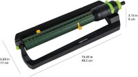 Amazon Basics Oszillierender Wassersprinkler mit 2-Wege-Einstellung und 3/4-Zoll-Werkzeugadapter (19 mm), Schwarz, 49,7 x 17 x 8cm