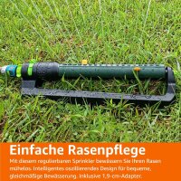Amazon Basics Oszillierender Wassersprinkler mit 2-Wege-Einstellung und 3/4-Zoll-Werkzeugadapter (19 mm), Schwarz, 49,7 x 17 x 8cm