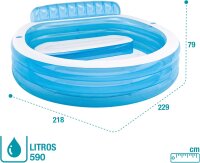 Intex 57190NP Swim Center Family Lounge Pool, 229 x 218 x 76 cm
