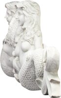 Design Toscano NG306790 Frontone Architettonico da Parete Sirene, Beige, 6.5x100.5x23 cm