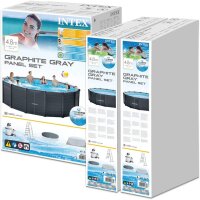 Intex 15Ft8In X 49In Graphite Gray Panel Pool Set