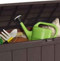 Keter Balkon Aufbewahrungsbox Sherwood, Braun, 270L, Kissenbox wasserdicht