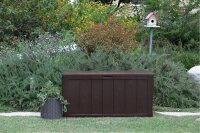 Keter Balkon Aufbewahrungsbox Sherwood, Braun, 270L, Kissenbox wasserdicht