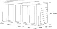 Keter Balkon Aufbewahrungsbox Sherwood, Braun, 270L, Kissenbox wasserdicht