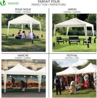 VOUNOT Faltpavillon 3x3m, mit 4 Sandsäcke, Pop Up...