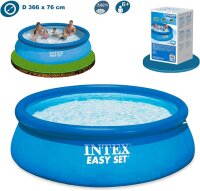 Intex Easy Set Pool - Aufstellpool, Blau, 366cm x 366cm x 76cm