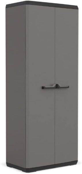 Keter Più Kunststoffschrank, hoch, anthrazit/schwarz, 68 x 39 x 166 cm
