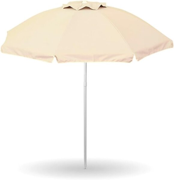 GARDENIA Strandschirm für den Strand, Garten, Durchmesser 200 cm, mit Stange, 32 mm, Gestell aus Glasfaser und Beschichtung aus Polyester, UV-bestä...