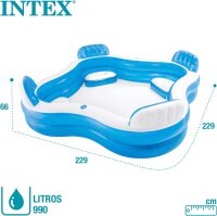 Intex 56475NP - Inflatable Swim Center Family Lounge, 90 x 90 x 26 inches, Multi-color