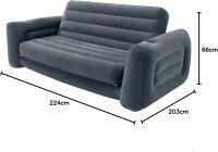 Intex Schlafcouch 66552, Hellgrau, Größe 203 x 231 x 66 cm
