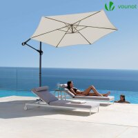 VOUNOT Ampelschirm 300 cm, Sonnenschirm mit Kurbelvorrichtung, Kurbelschirm mit Schutzhülle, Sonnenschutz UV-Schutz, Gartenschirm Marktschirm, Beige