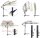 VOUNOT Ampelschirm 300 cm, Sonnenschirm mit Kurbelvorrichtung, Kurbelschirm mit Schutzhülle, Sonnenschutz UV-Schutz, Gartenschirm Marktschirm, Beige