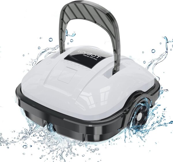 WYBOT Poolroboter Akku, Poolsauger für 100 Minuten Betriebsdauer, Auto-Parken, Starke Saugkraft, Zwei Wasserzuläufe, Automatischer Poolreiniger für...