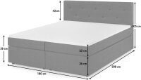 Traumnacht Boxspringbett, mit 7-Zonen Tonnentaschenfederkernmatratzen (H3) und Komfortschaumtopper, leichter Aufbau, produziert nach deutschem Qual...